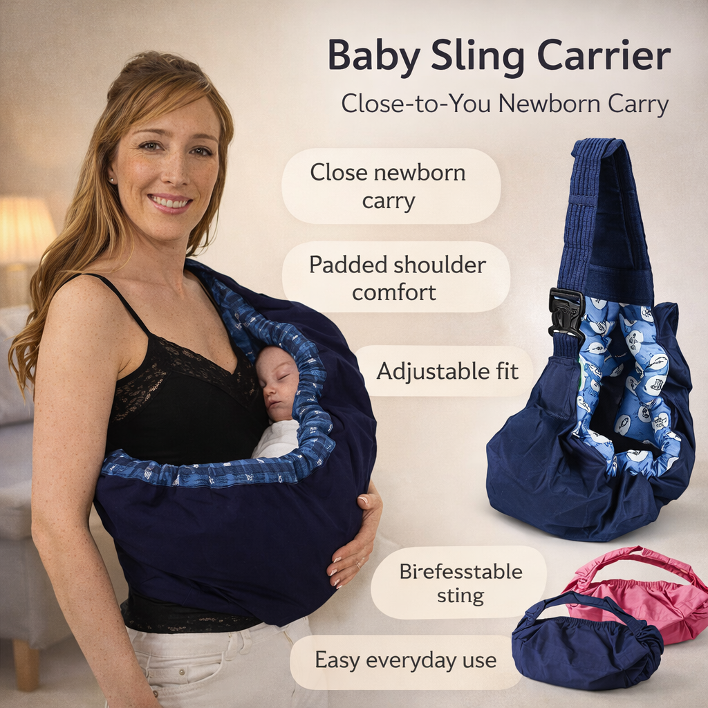 Adjustable Padded Baby Sling Carrier for Newborns