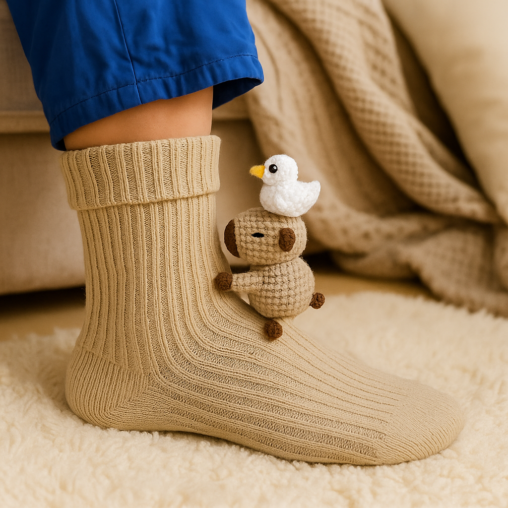 Plush Sloth Non-Slip Winter Slipper Socks
