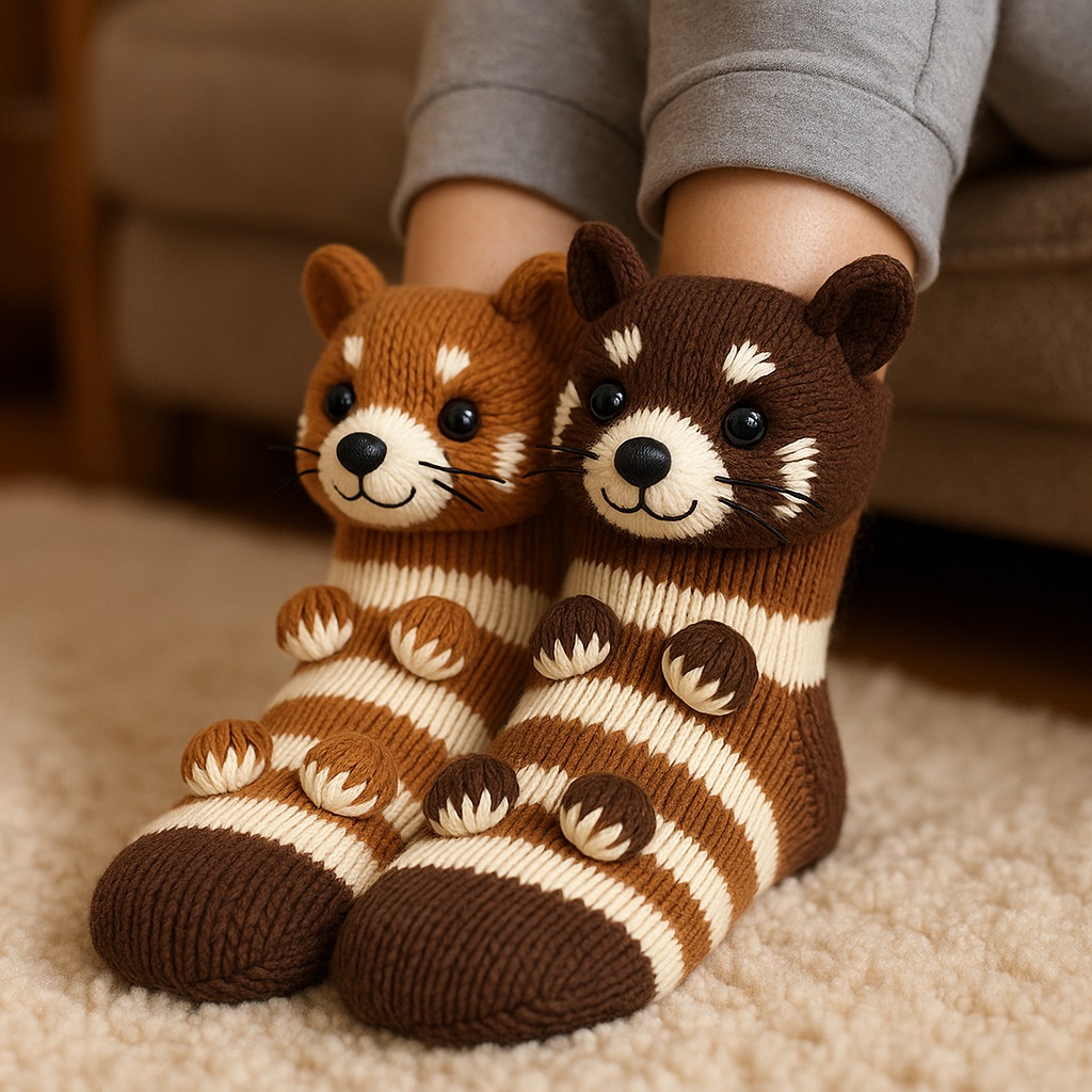 Plush Sloth Non-Slip Winter Slipper Socks