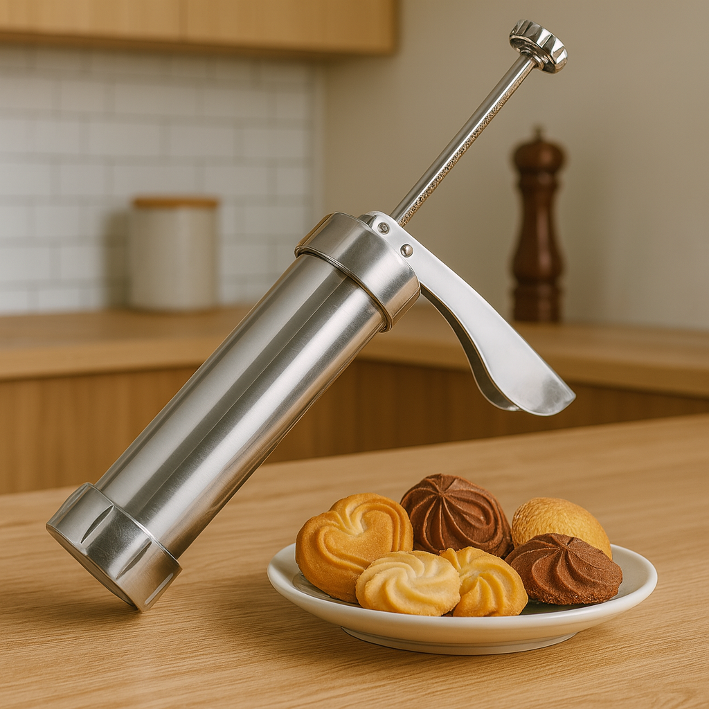 Aluminum Cookie Press with 20 Shape Discs and Decorating Tips
