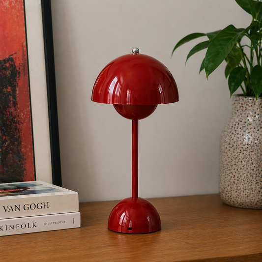 USB Rechargeable Touch Control Table Lamp with Dimmable Dome Shade