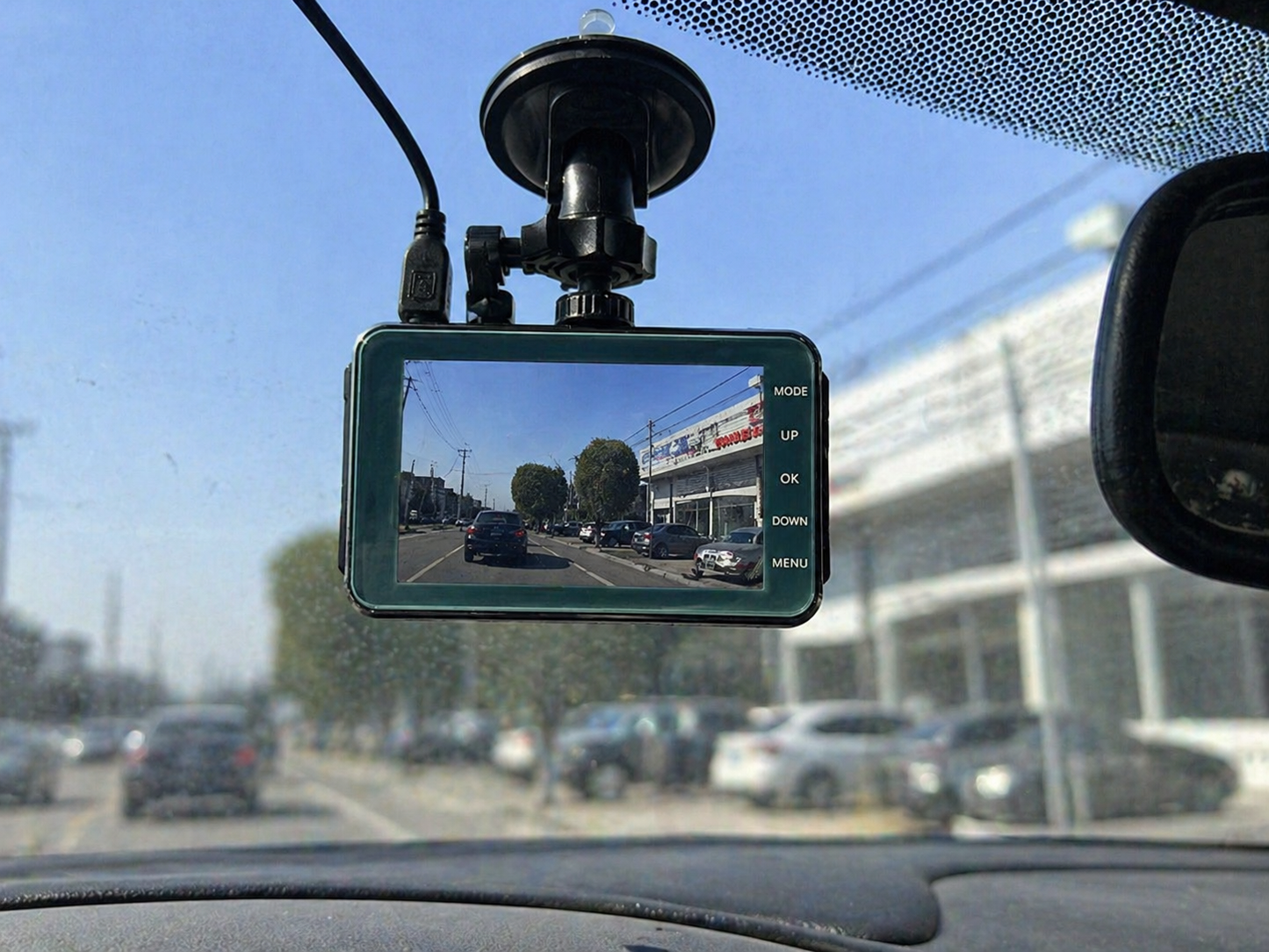 Dual Lens Dash Cam with Night Vision and 4-Inch Display