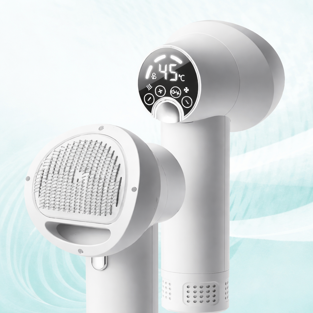 Gentle Grooming Dryer with Brush for Dogs and Cats