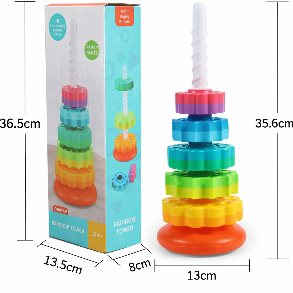 Colorful Stacking Spinning Ring Toy for Toddlers