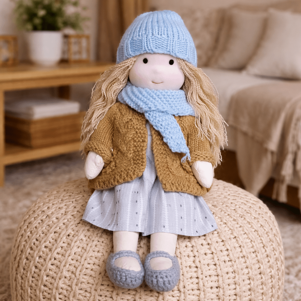 Soft Plush Handmade Waldorf Baby Doll in Cotton
