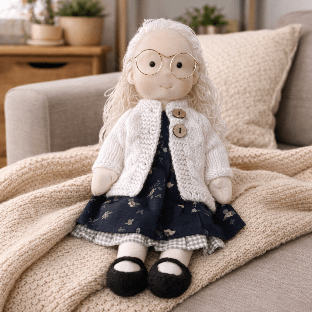 Soft Plush Handmade Waldorf Baby Doll in Cotton