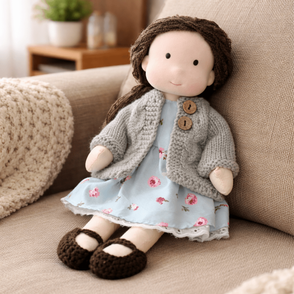 Soft Plush Handmade Waldorf Baby Doll in Cotton