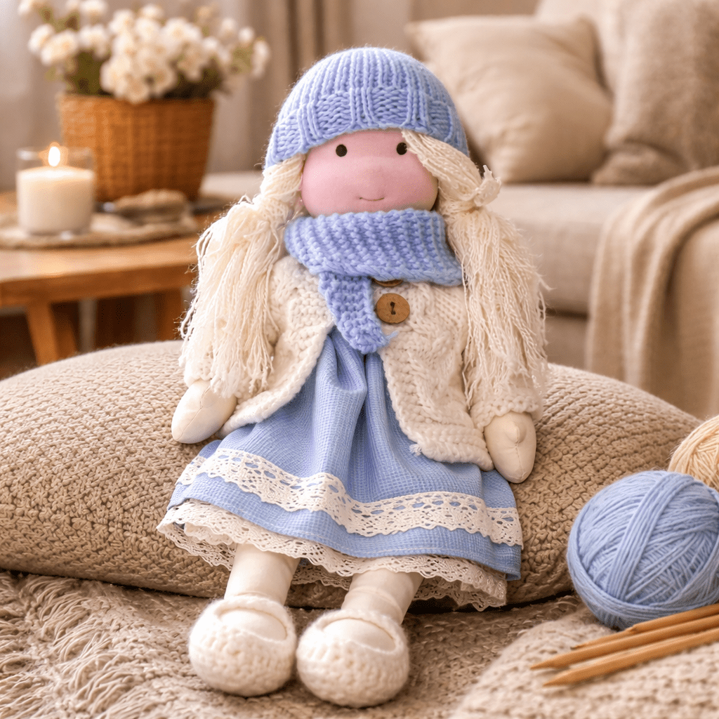 Soft Plush Handmade Waldorf Baby Doll in Cotton