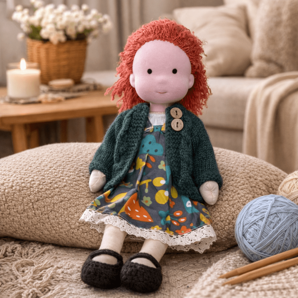 Soft Plush Handmade Waldorf Baby Doll in Cotton