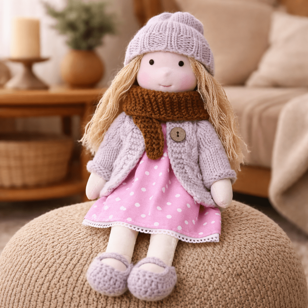 Soft Plush Handmade Waldorf Baby Doll in Cotton