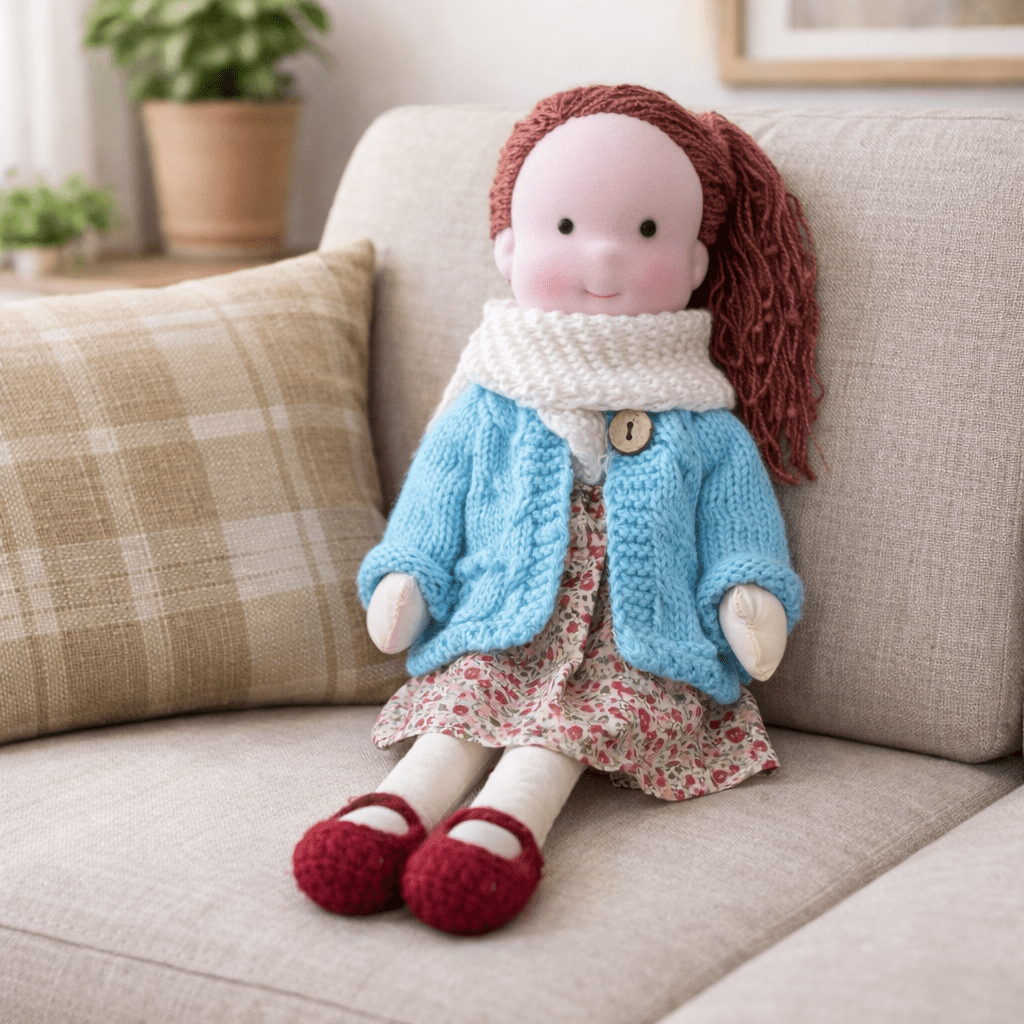 Soft Plush Handmade Waldorf Baby Doll in Cotton