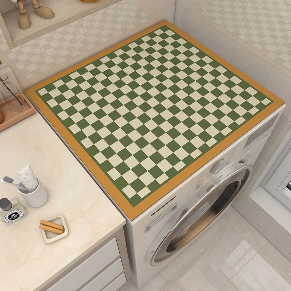 Checkered Silicone Washing Machine Cover Mat