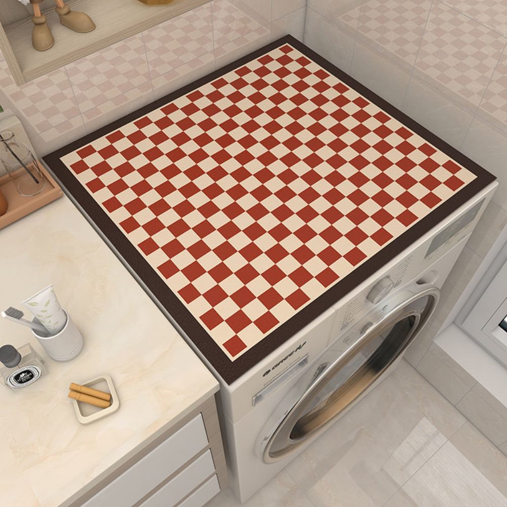 Checkered Silicone Washing Machine Cover Mat