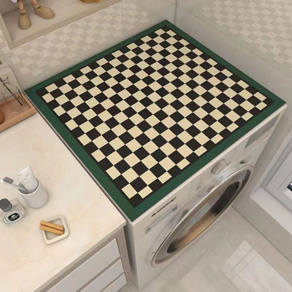 Checkered Silicone Washing Machine Cover Mat