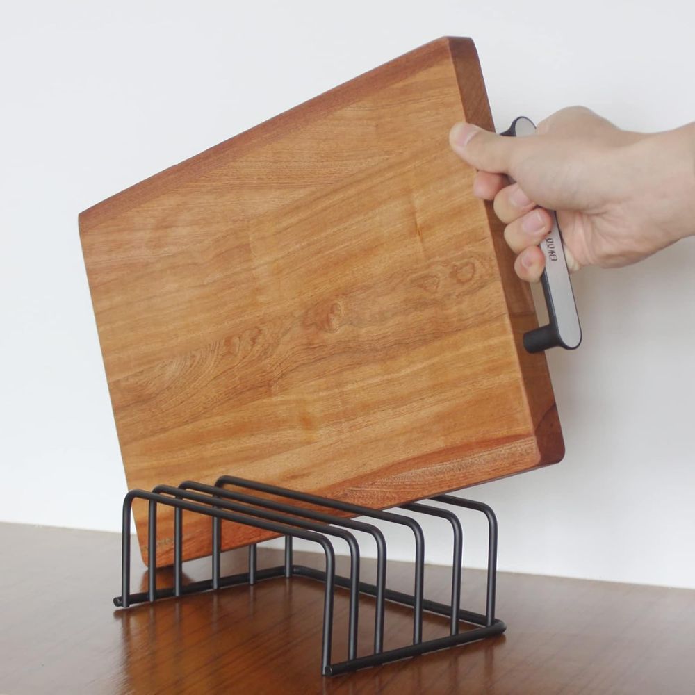 Steel Cutting Board Organizer Rack with House-Shaped Frame