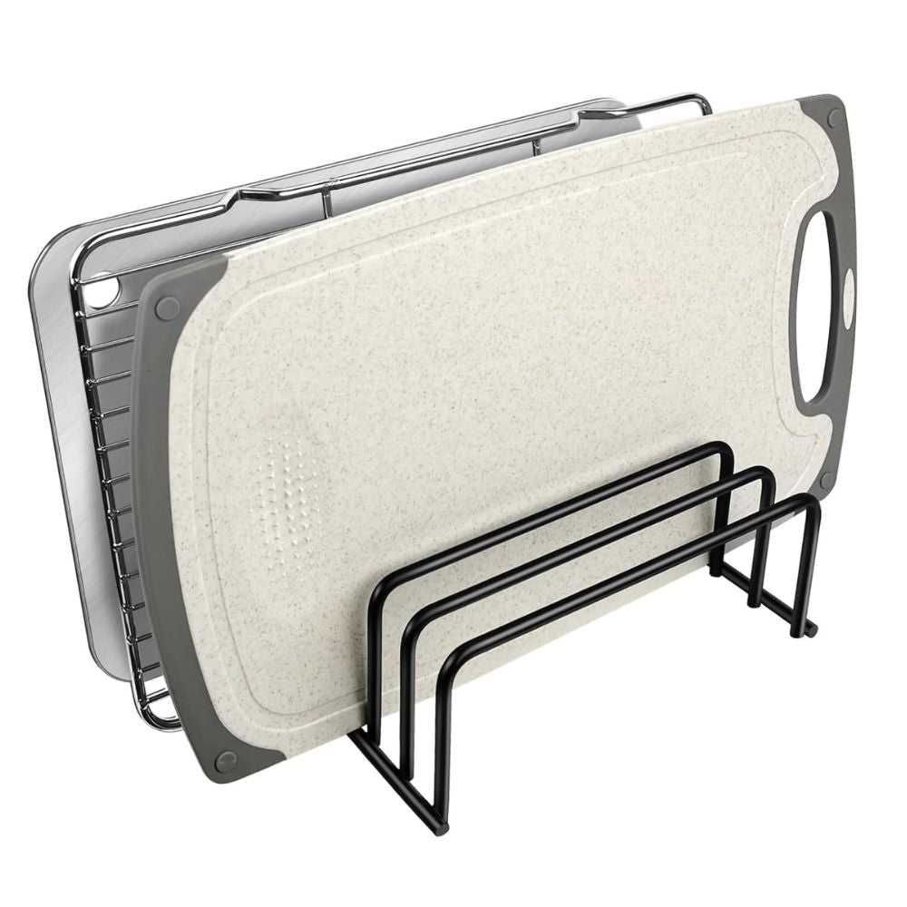 Steel Cutting Board Organizer Rack with House-Shaped Frame