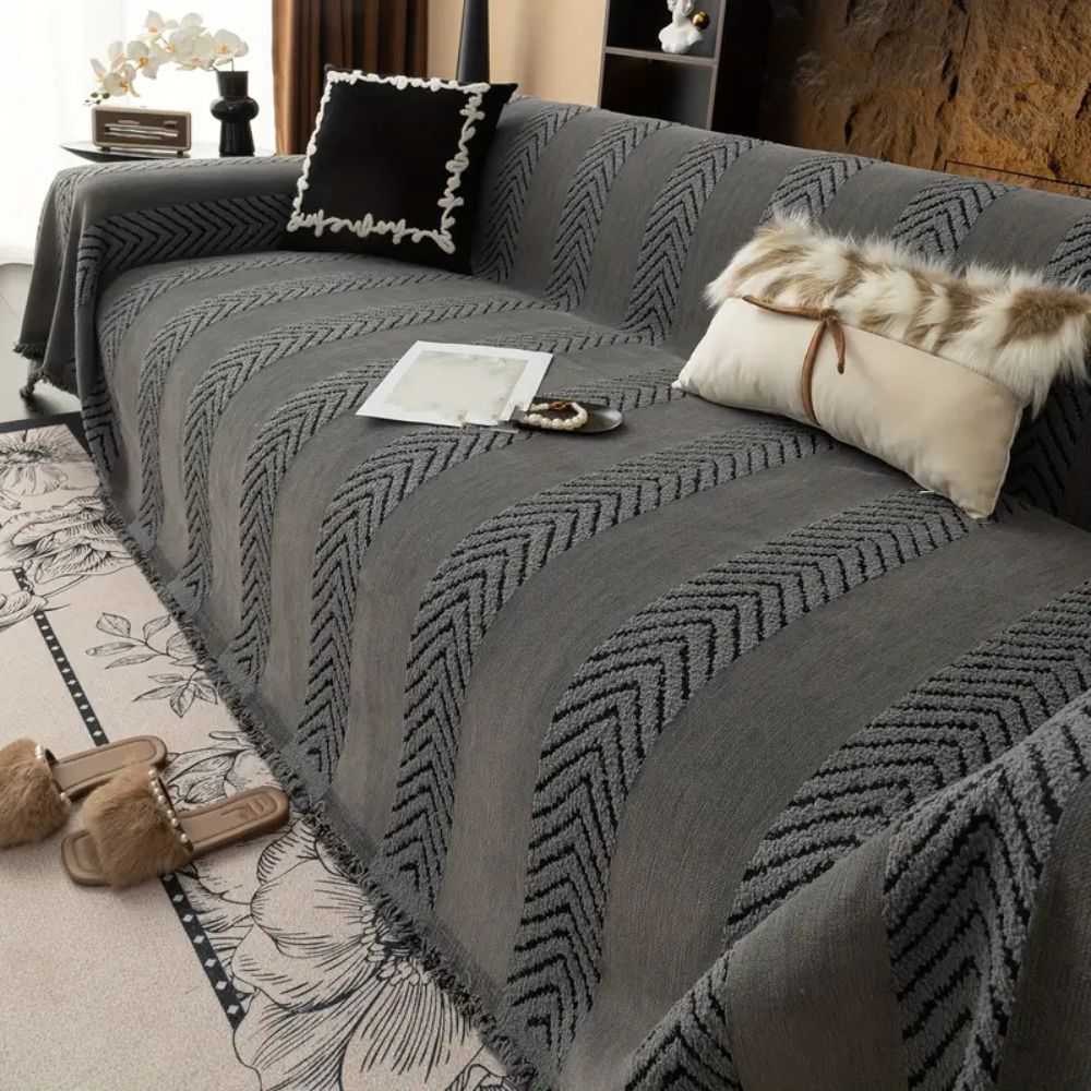 Chevron Microfiber Sofa Cover for Armchairs and Couches