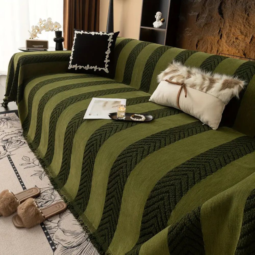 Soft Chevron Microfiber Sofa Cover