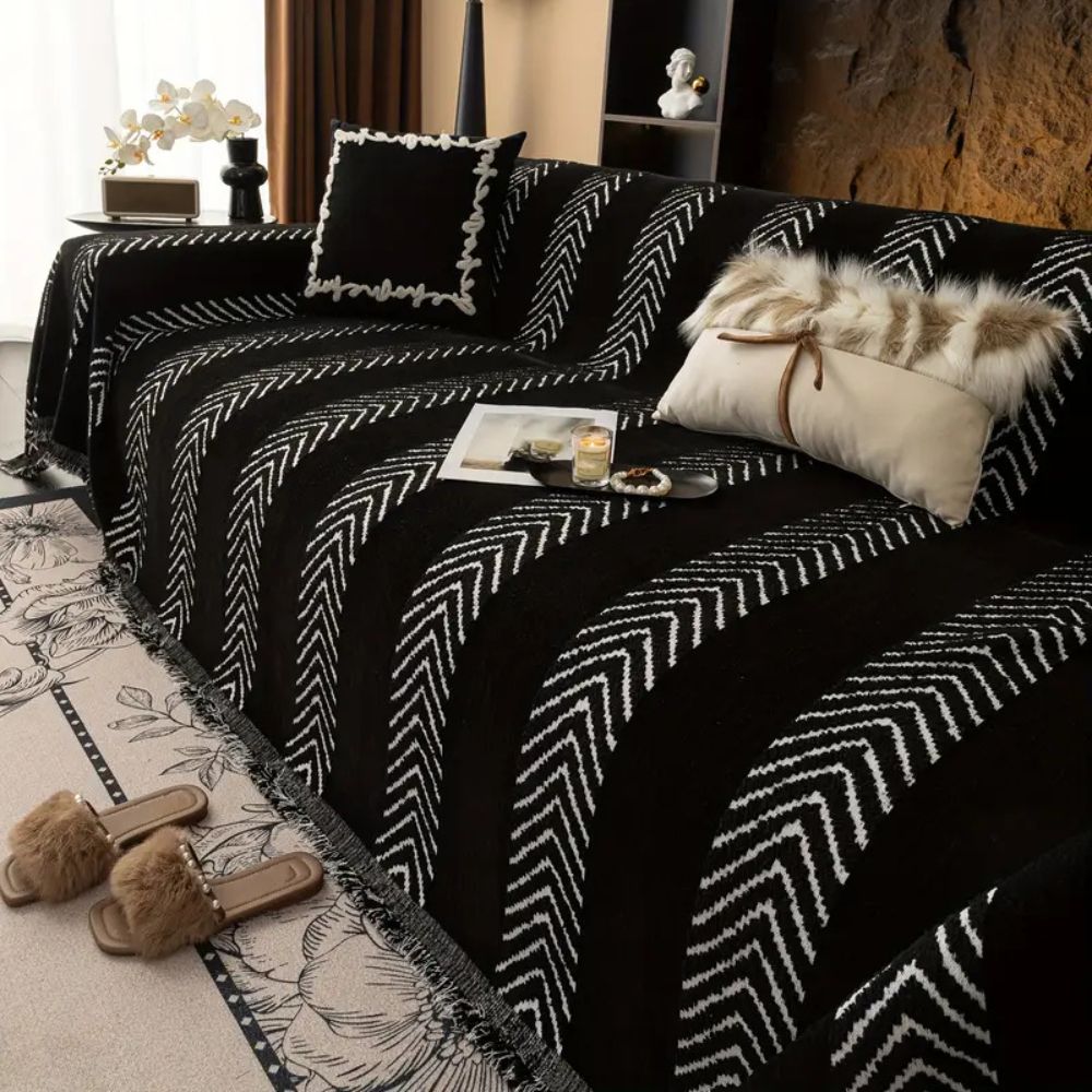 Soft Chevron Microfiber Sofa Cover