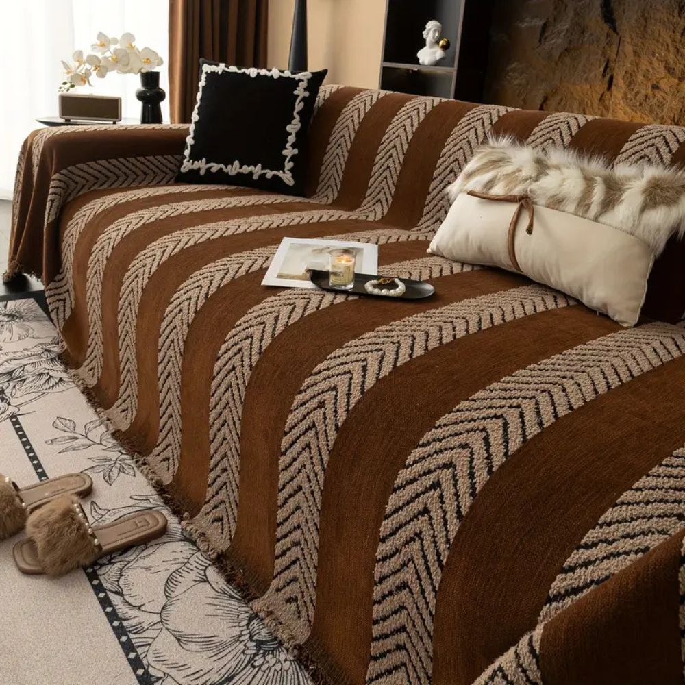 Soft Chevron Microfiber Sofa Cover