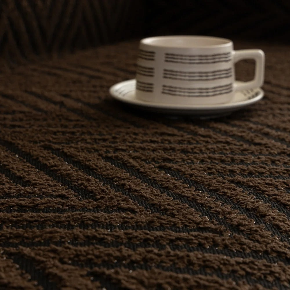 Chevron Herringbone Tassel Sofa Cover in Microfiber