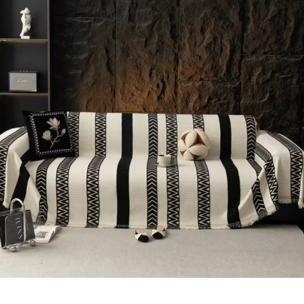 Chenille Chevron Sofa Cover - Soft, Anti-Slip Slipcover