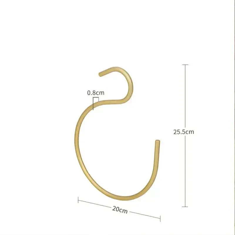 S-Shaped Metal Wardrobe Hangers Set of 5 - Matte Gold and Silver