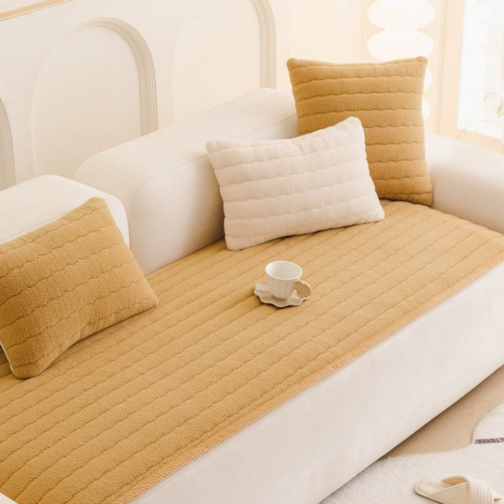 Thick Plush Microfiber Sofa Cover