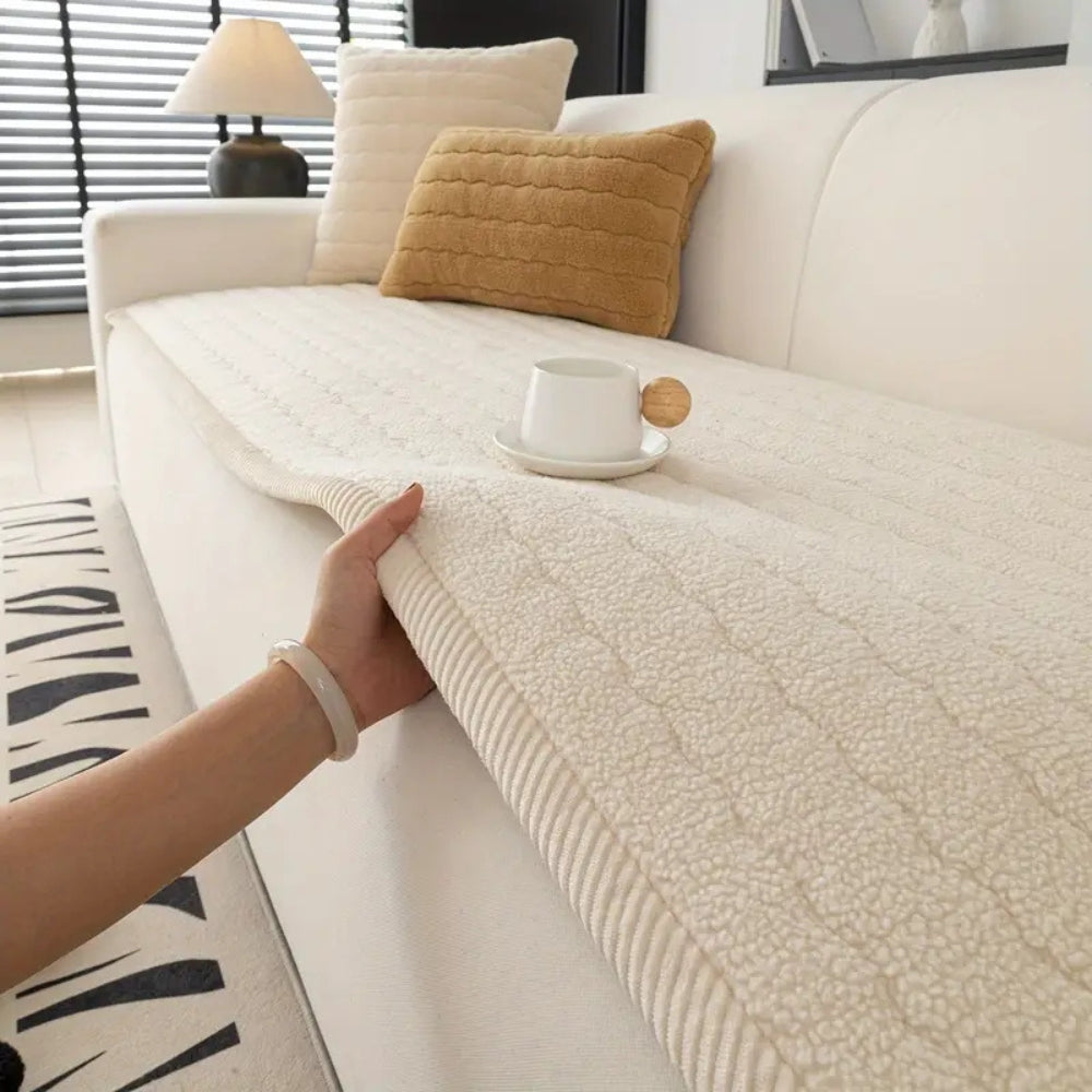 Thick Plush Microfiber Sofa Cover