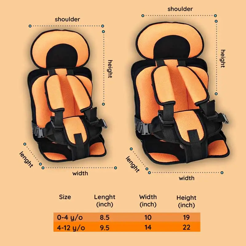 Child Safety Car Cushion Seat with Adjustable Straps