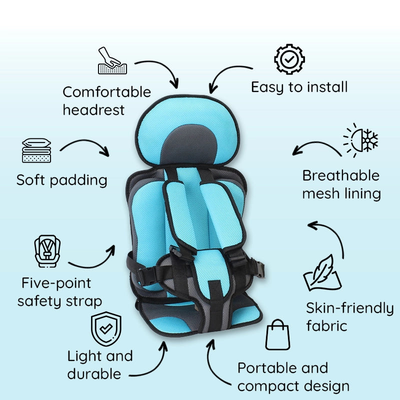 Child Safety Car Cushion Seat with Adjustable Straps