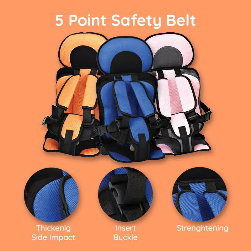 Child Safety Car Cushion Seat with Adjustable Straps