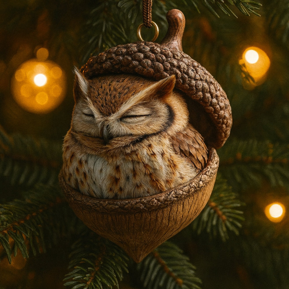 Woodland Animal Acorn Christmas Ornaments