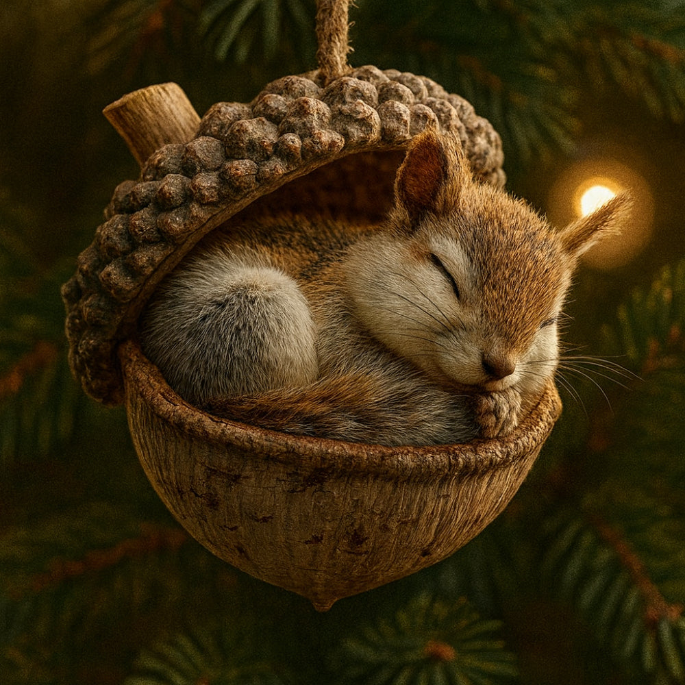 Woodland Animal Acorn Christmas Ornaments