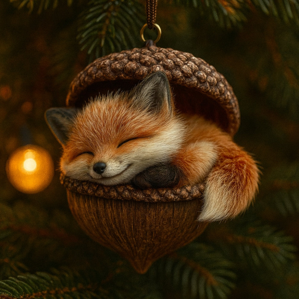Woodland Animal Acorn Christmas Ornaments