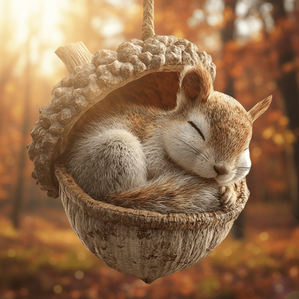 Handcrafted Woodland Animal Acorn Christmas Ornaments