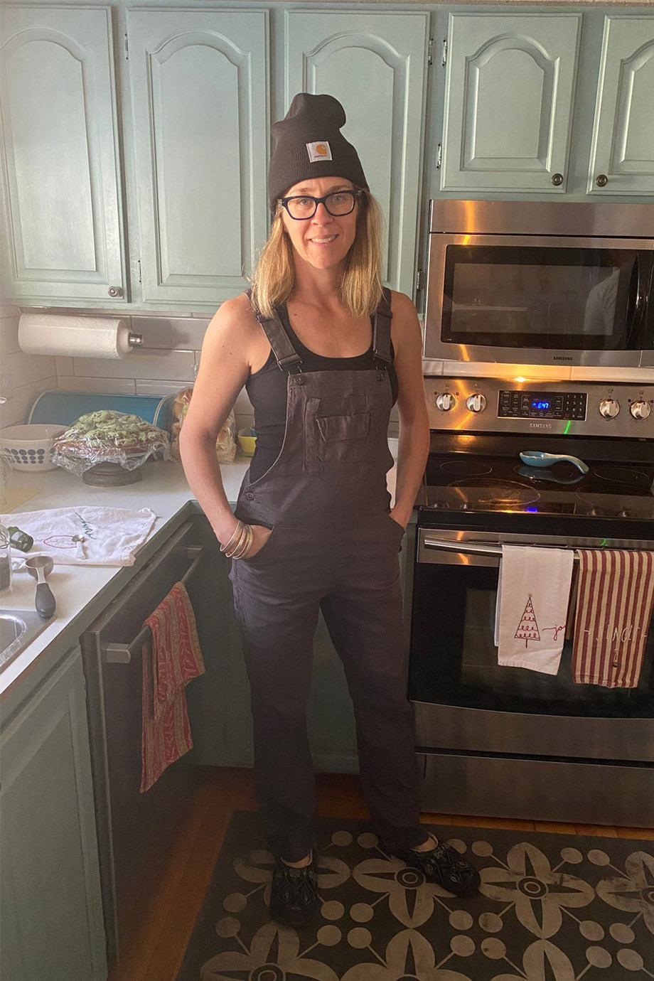 Women's Slim Fit Stretch Canvas Bib Overalls with Adjustable Suspenders