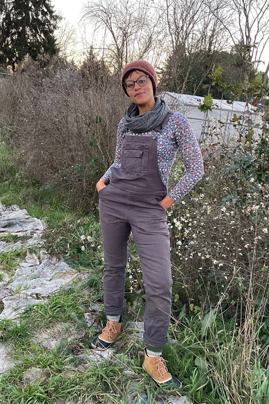 Women's Slim Fit Stretch Canvas Bib Overalls with Adjustable Suspenders