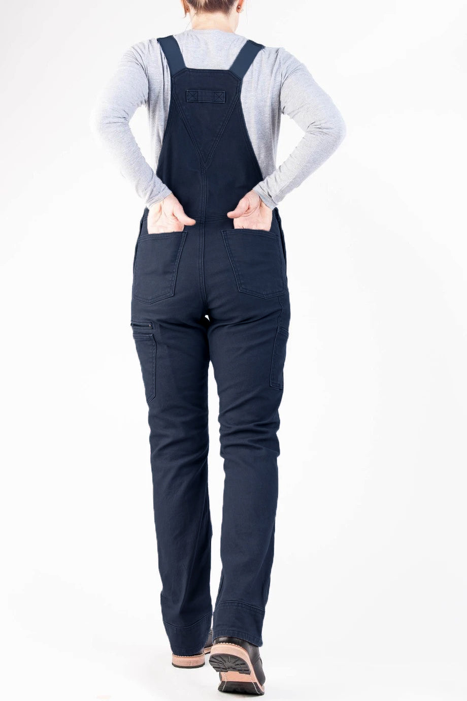 Women's Slim Fit Stretch Canvas Bib Overalls with Adjustable Suspenders
