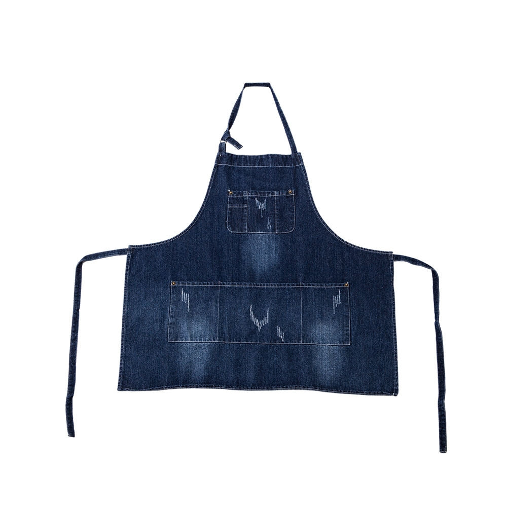 Classic Blue Denim Apron with Front Pockets