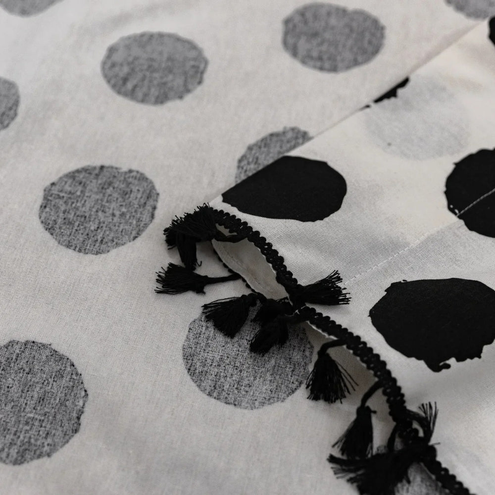 Polka Dot Tassel Linen Window Curtain
