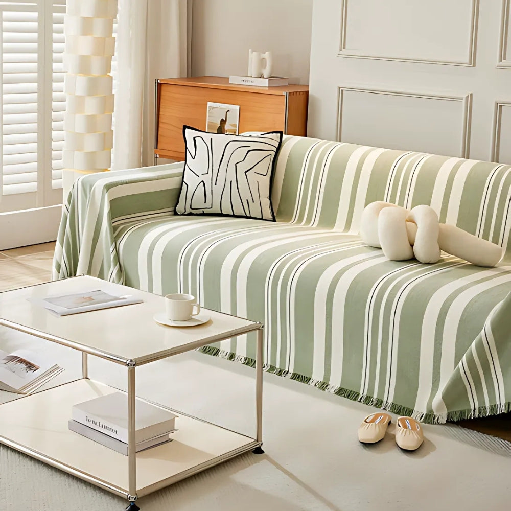 Classic Striped Chenille Sofa Cover