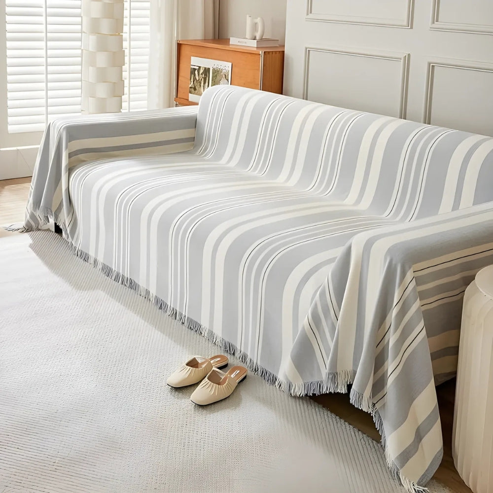 Classic Striped Chenille Sofa Cover