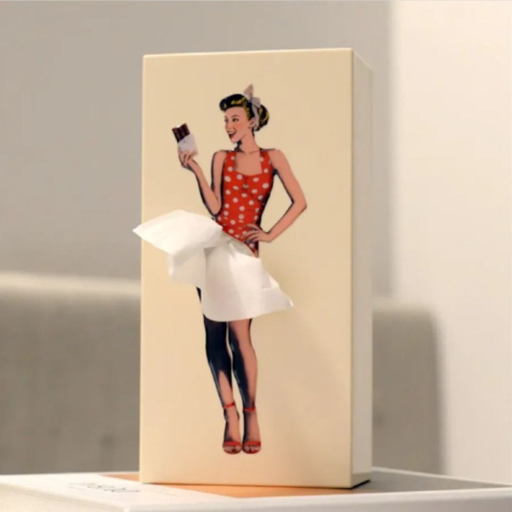 Flying Skirt Tissue Box with Weighted Bottom