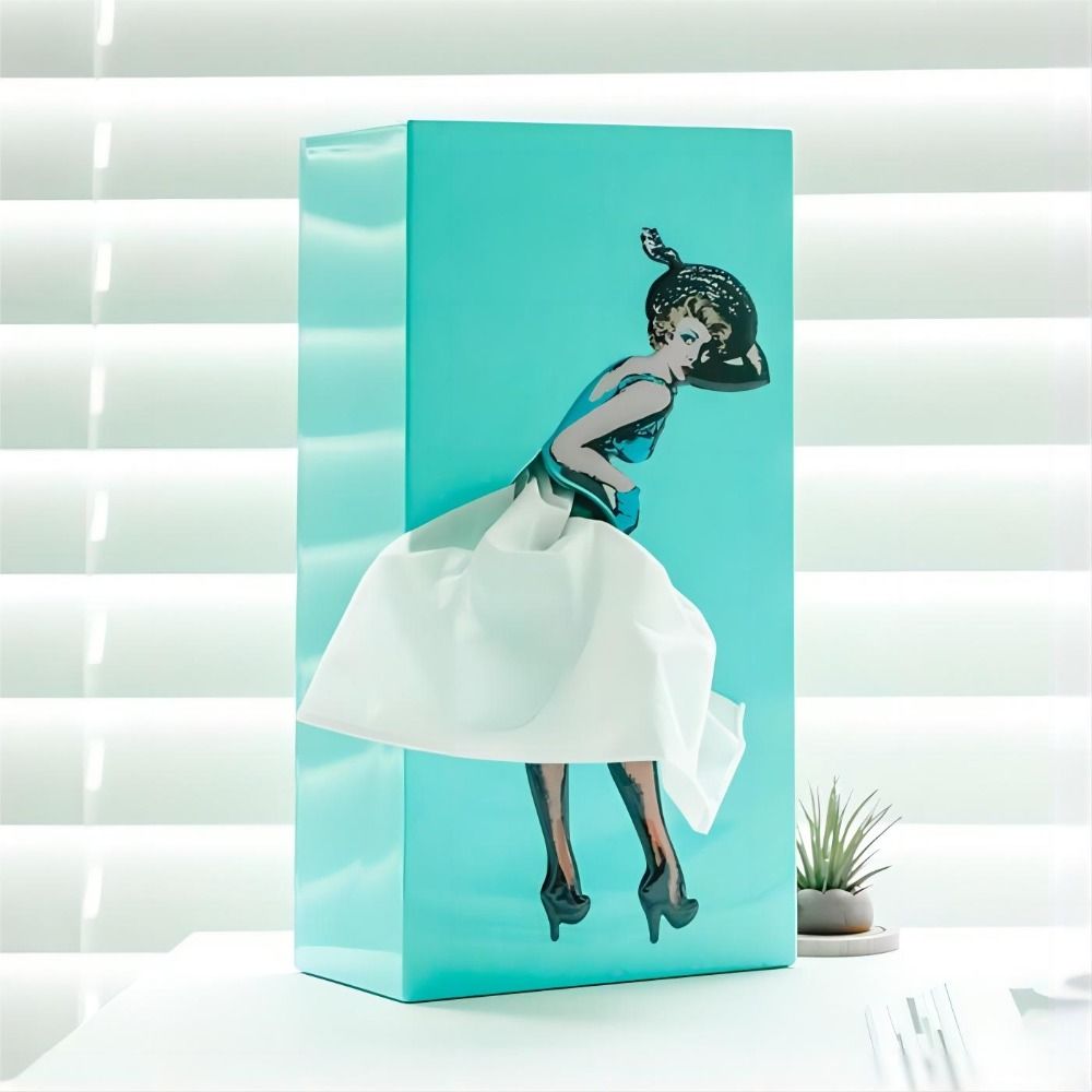 Flying Skirt Tissue Box with Weighted Bottom