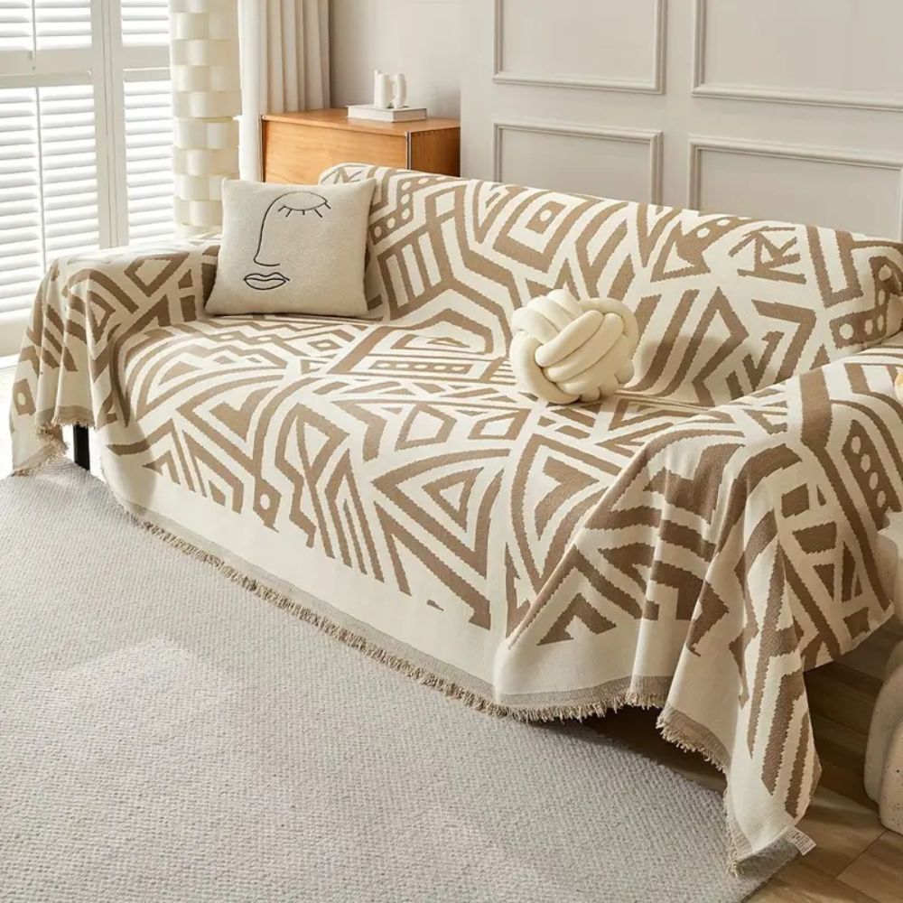 Triangle Pattern Chenille Sofa Cover for 1-4 Seaters