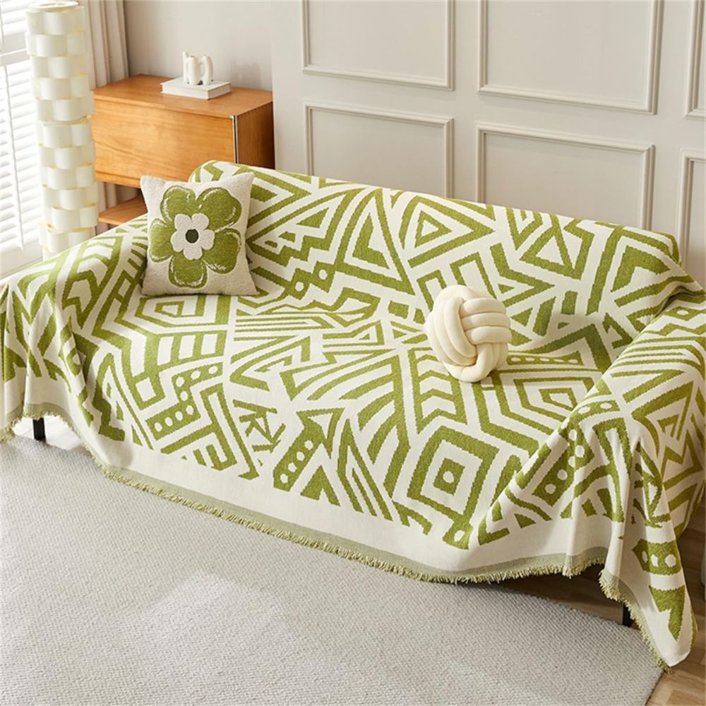 Triangle Pattern Chenille Sofa Cover for 1-4 Seaters