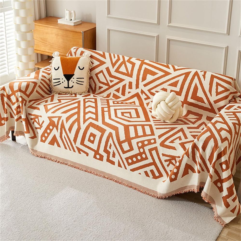 Triangle Pattern Chenille Sofa Cover for 1-4 Seaters