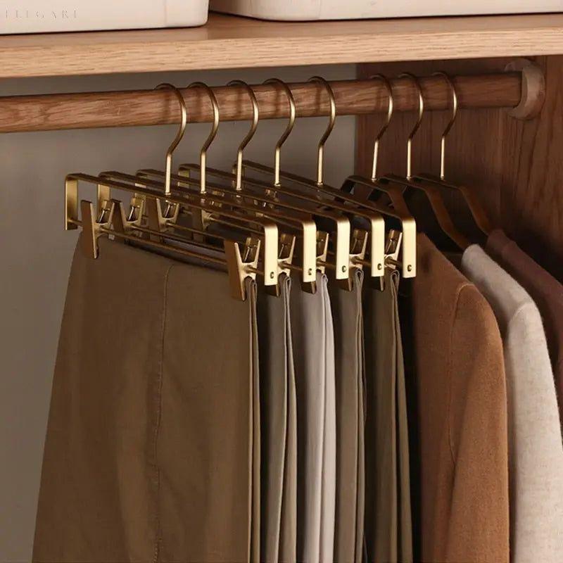Metal Non-Slip Hangers for Pants and Skirts - Space-Saving Design