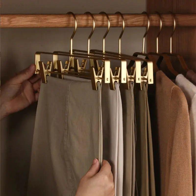 Metal Non-Slip Hangers for Pants and Skirts - Space-Saving Design
